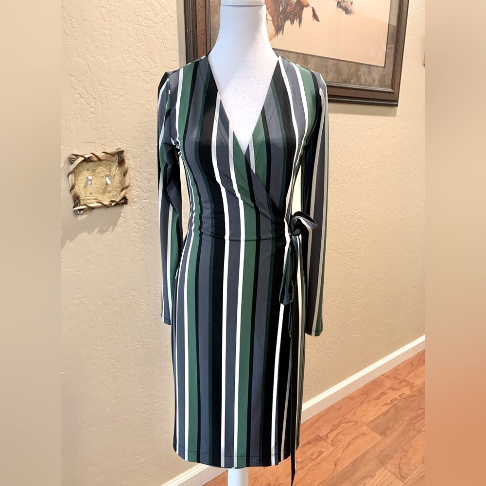 Ann Taylor striped wrap dress. Size XS